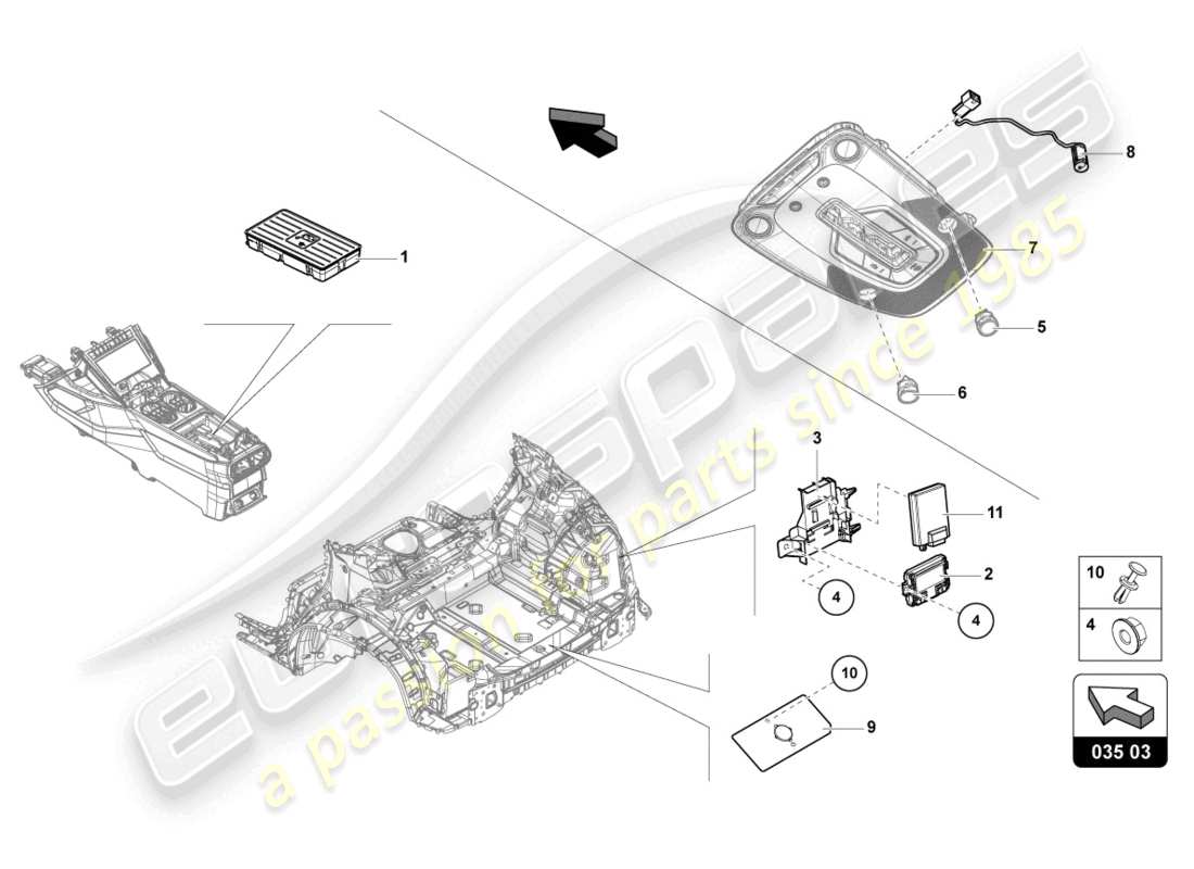 lamborghini urus s (2023) electric parts for cellphone preparation part diagram