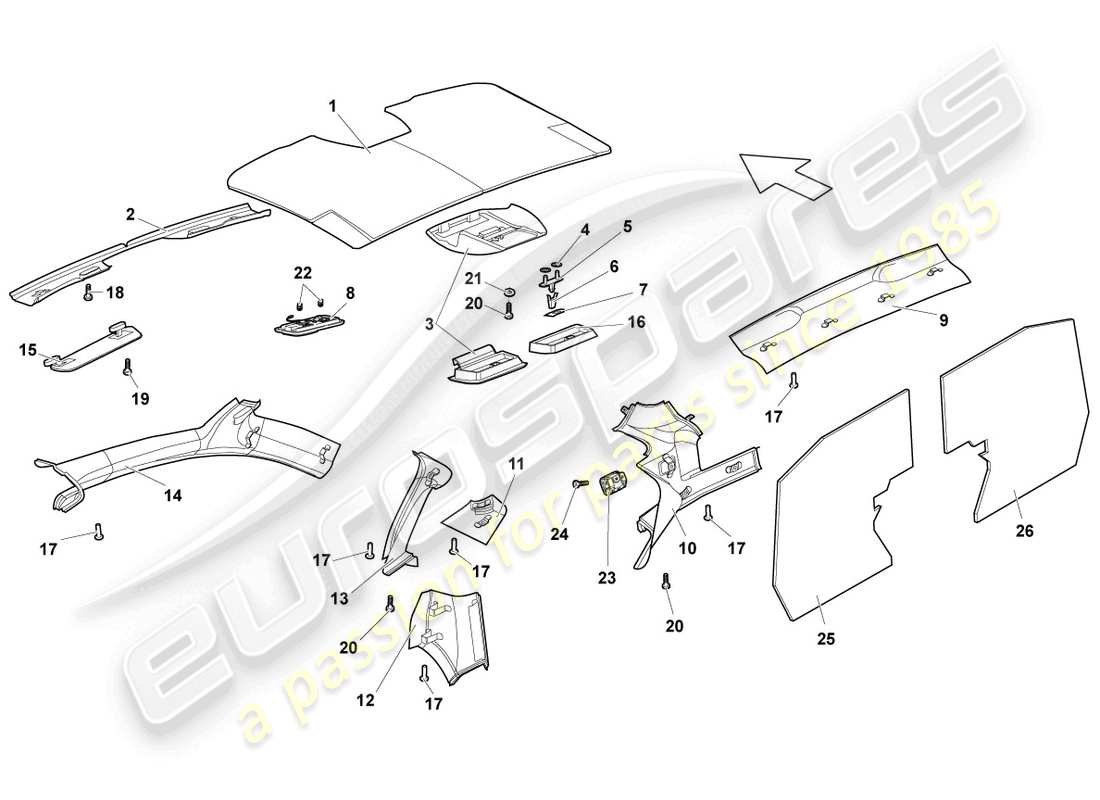 lamborghini reventon sound absorbers part diagram