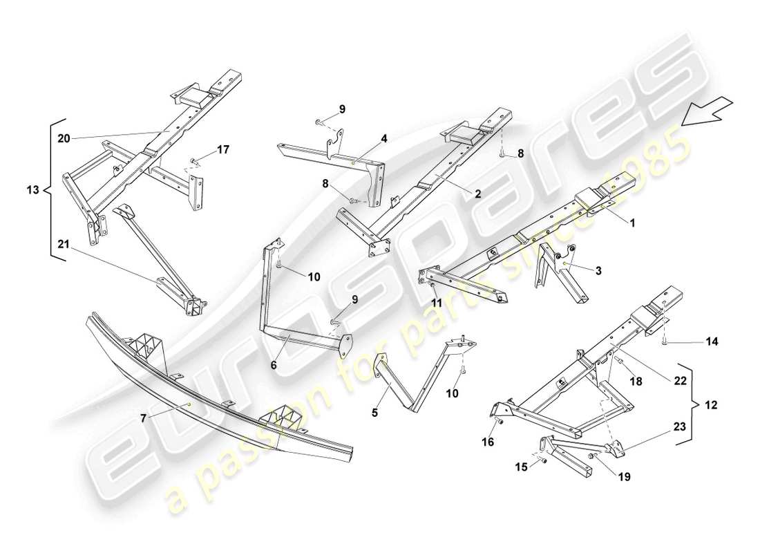 lamborghini blancpain sts (2013) bodywork front part part diagram