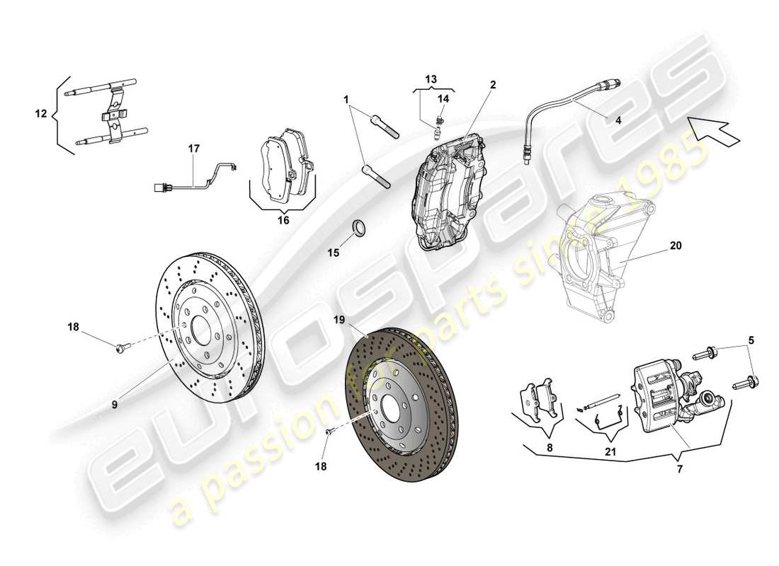 lamborghini lp570-4 sl (2012) disc brake rear part diagram