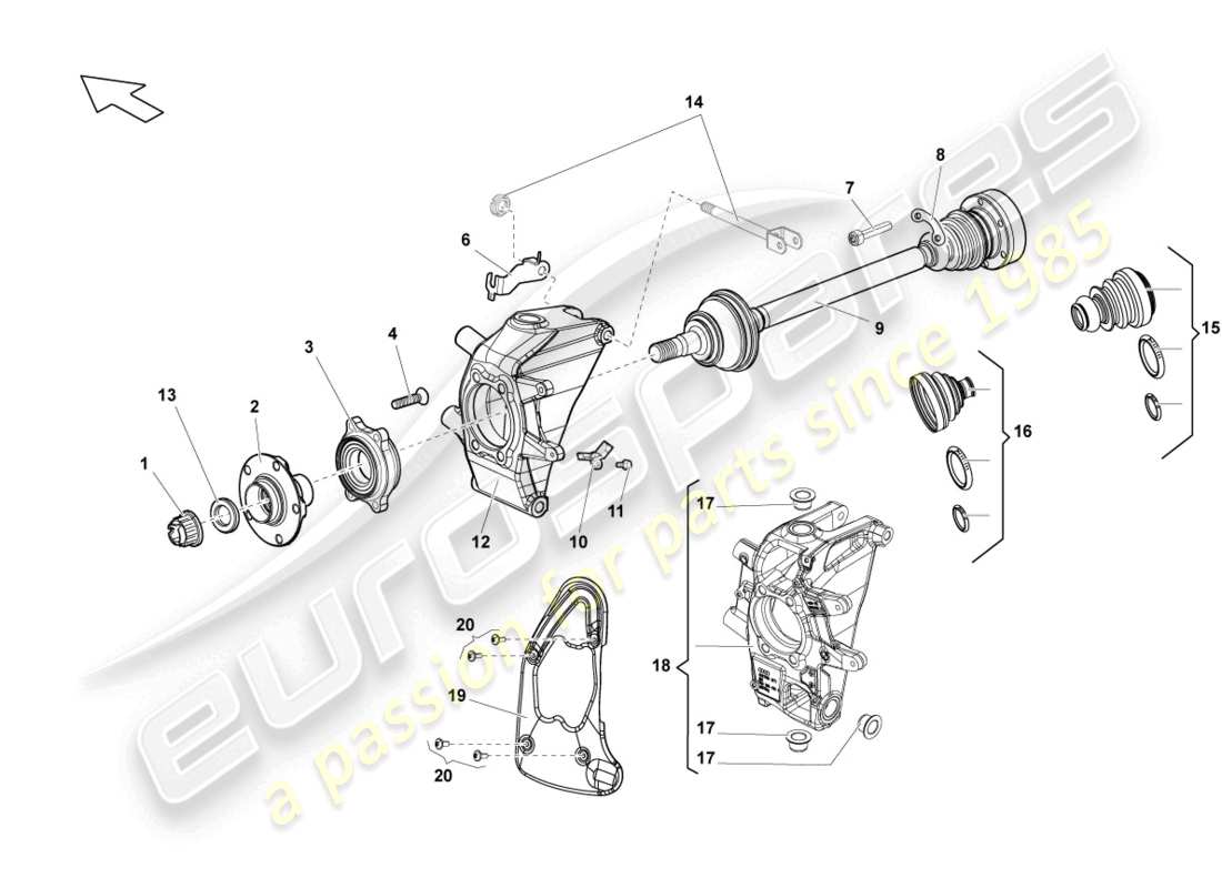 lamborghini lp560-4 spyder fl ii (2013) drive shaft rear part diagram