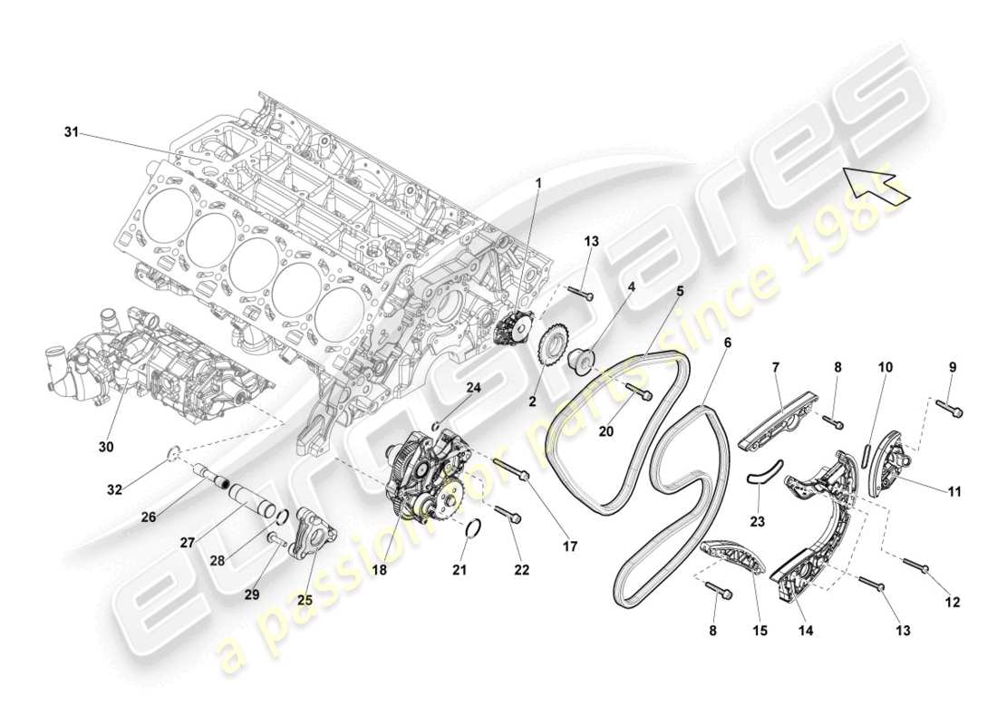 lamborghini blancpain sts (2013) timing chain part diagram