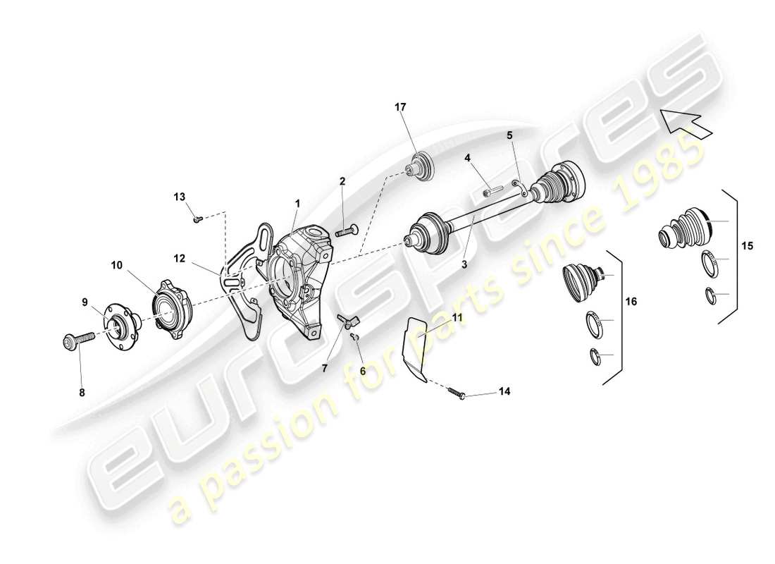 lamborghini lp550-2 coupe (2011) drive shaft front part diagram