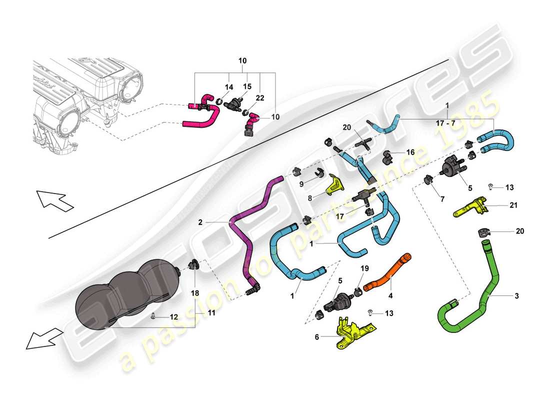 lamborghini lp560-4 spider (2014) vacuum system part diagram