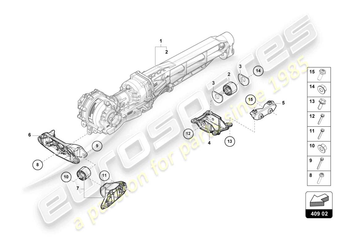 lamborghini sterrato (2023) support for front axle part diagram