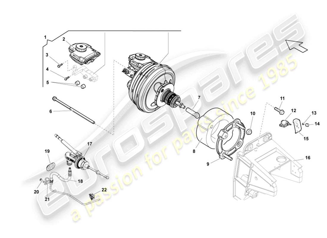 lamborghini lp560-4 spider (2014) brake servo part diagram