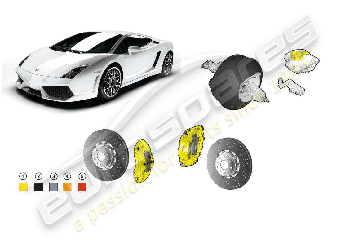 lamborghini lp560-4 spider (accessories) retrofit kit for ceramic brake part diagram