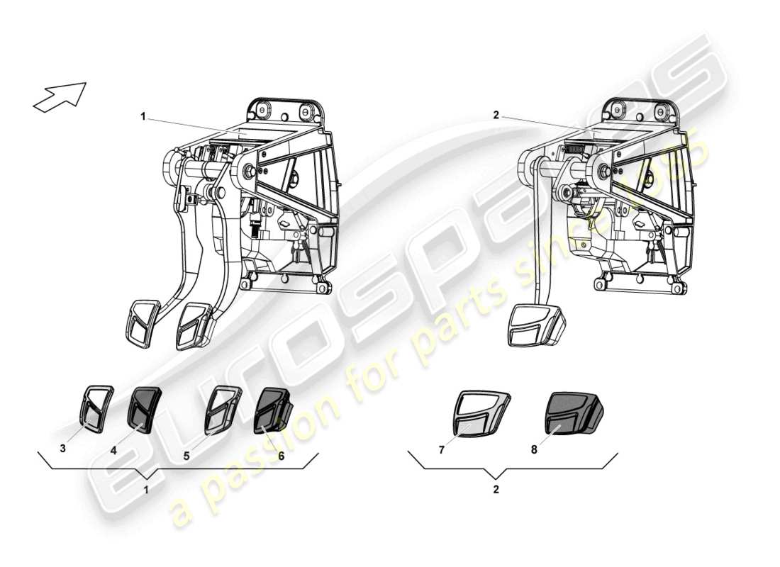 lamborghini lp550-2 spyder (2010) brake pedal part diagram