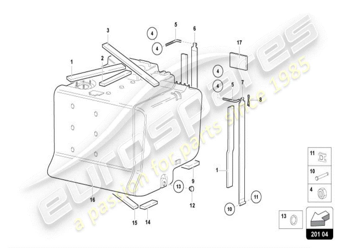 lamborghini diablo vt (1999) fuel tank part diagram