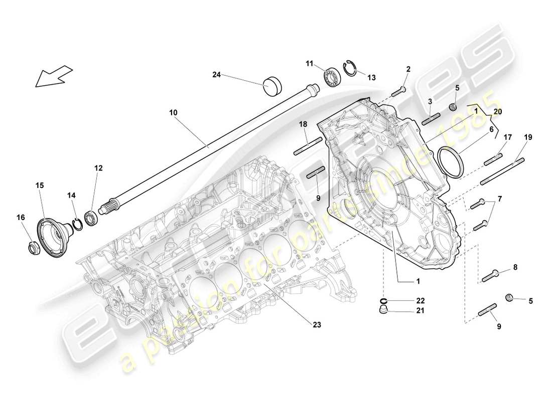 lamborghini lp560-4 spyder fl ii (2014) cover for axle differential part diagram