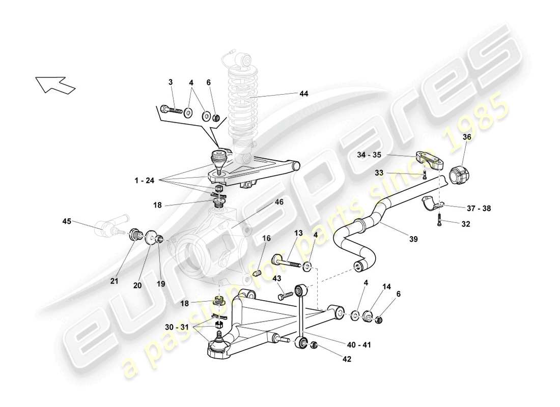 lamborghini lp640 coupe (2009) wishbone part diagram