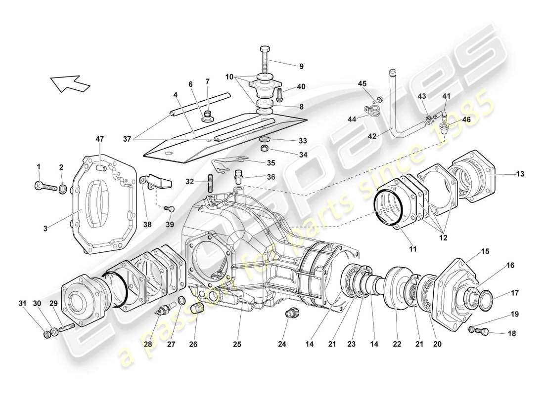 lamborghini lp640 roadster (2009) housing for differential part diagram