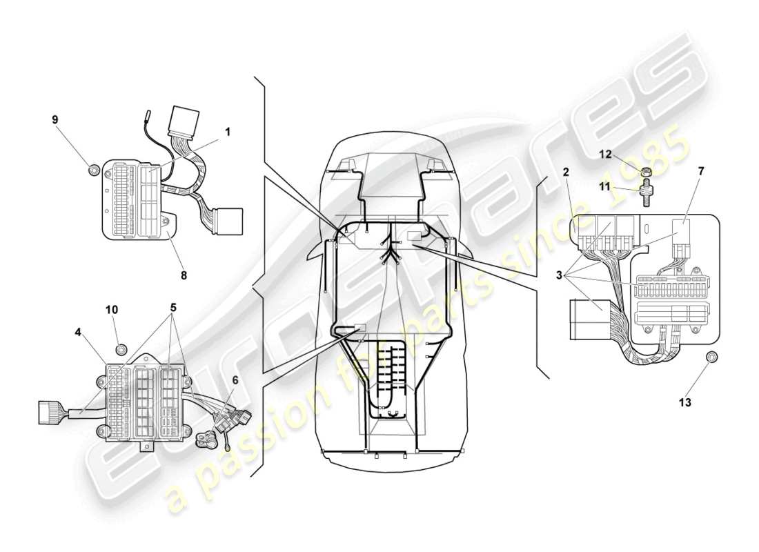 lamborghini lp640 coupe (2008) central electrics part diagram