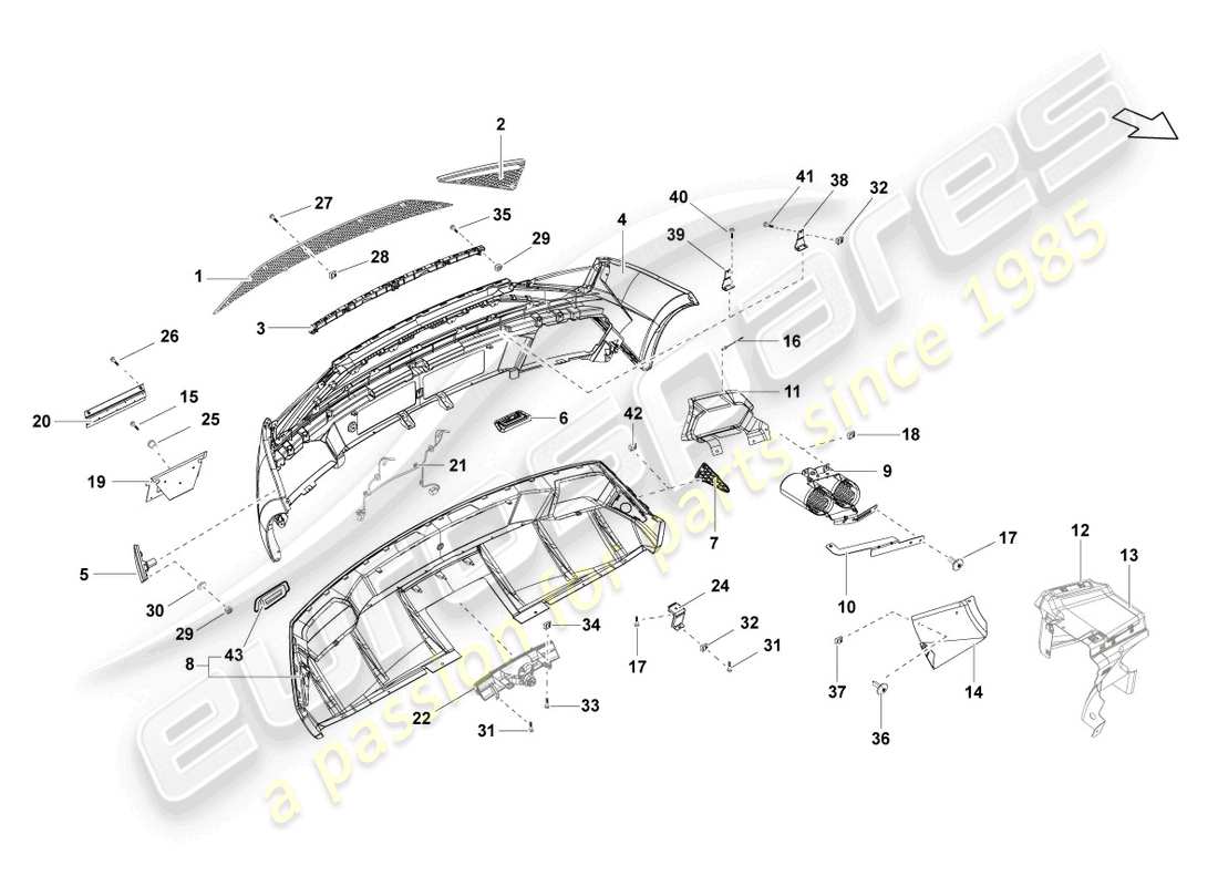 lamborghini lp560-4 spyder fl ii (2013) bumper rear part diagram