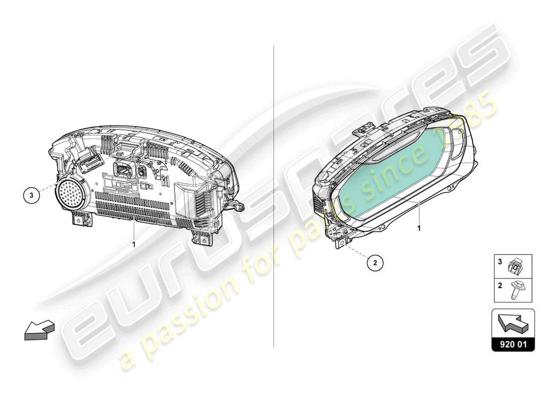 lamborghini urus s (2024) combi-instrument part diagram