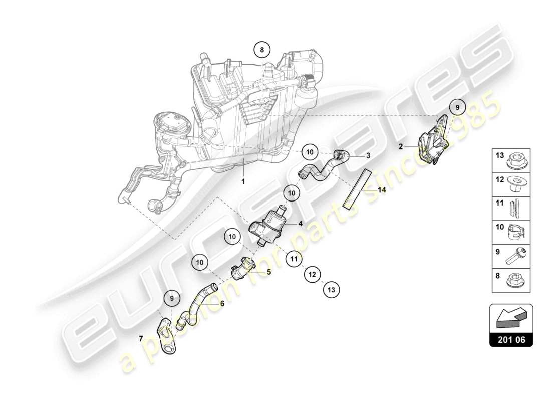 lamborghini evo spyder (2024) activated charcoal container part diagram