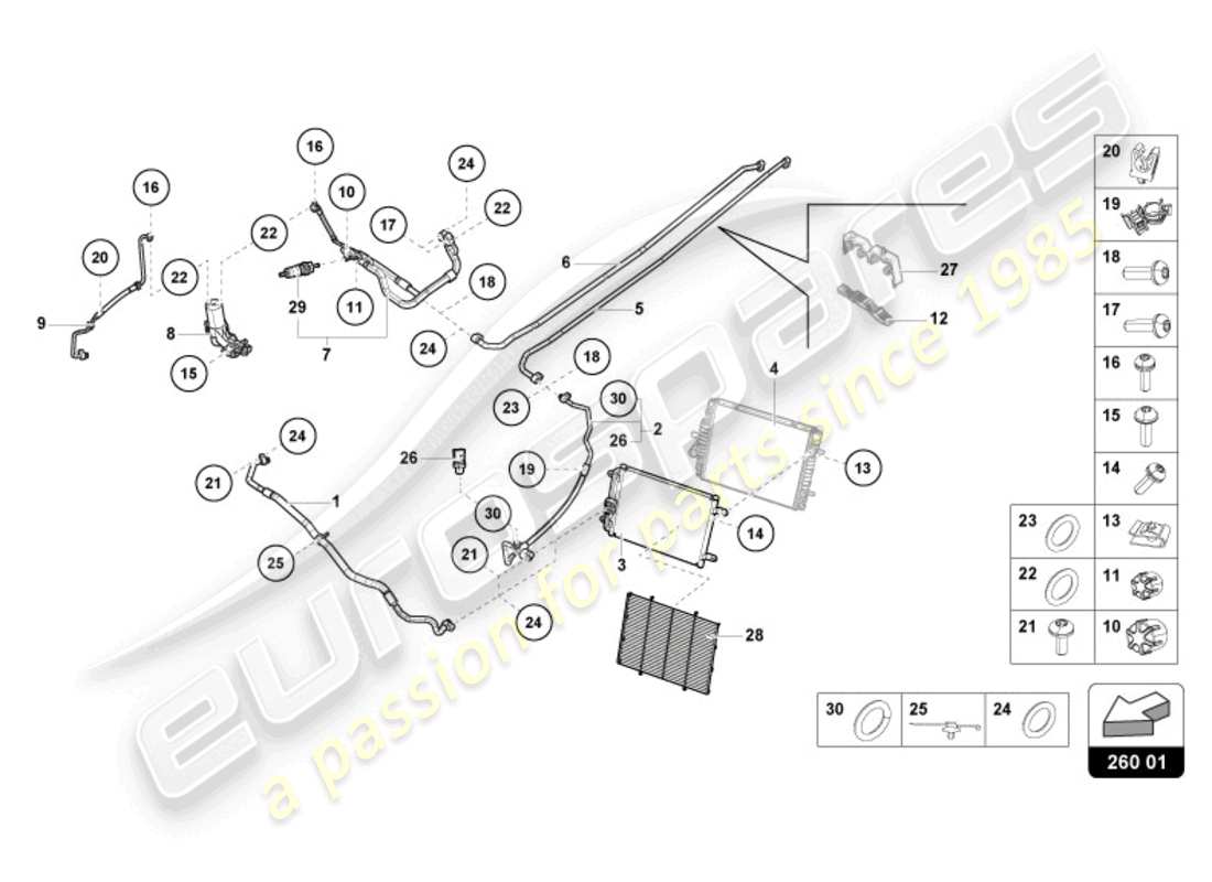 lamborghini sterrato (2024) a/c condenser part diagram