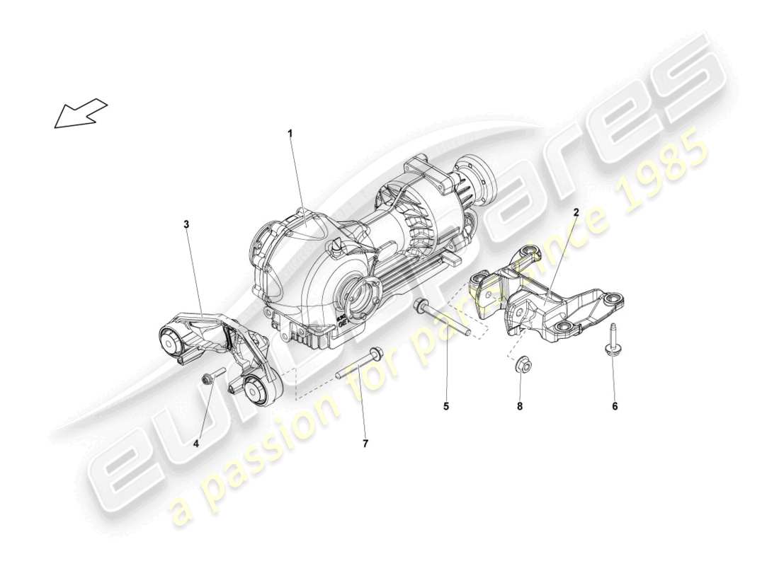 lamborghini lp560-4 spyder fl ii (2013) final drive, complete front part diagram