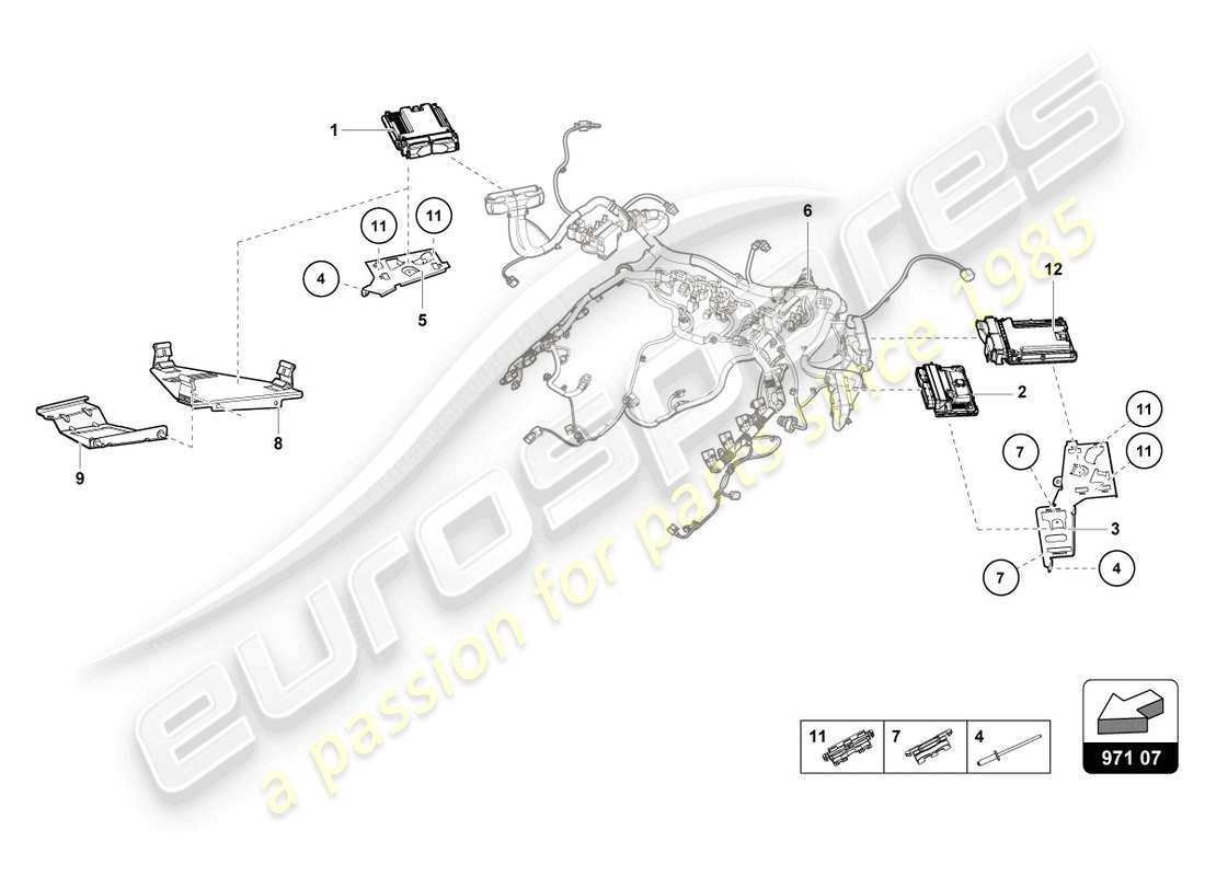 lamborghini evo coupe (2021) engine control unit part diagram