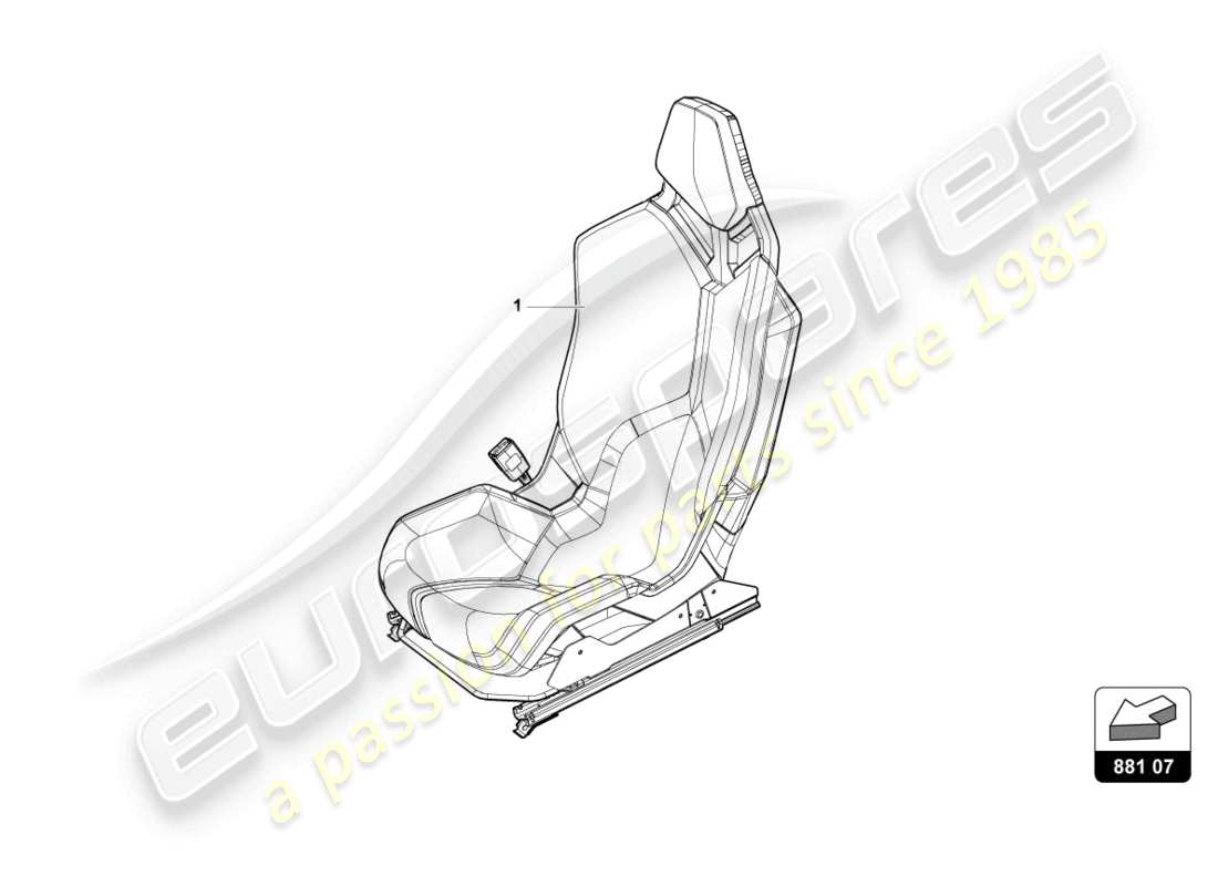 lamborghini evo spyder 2wd (2021) sports seat 'racing seat' part diagram