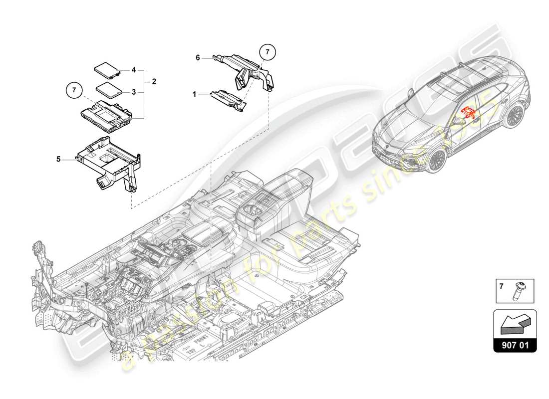 lamborghini urus performante (2024) diagnosis interface for data bus (gateway) part diagram