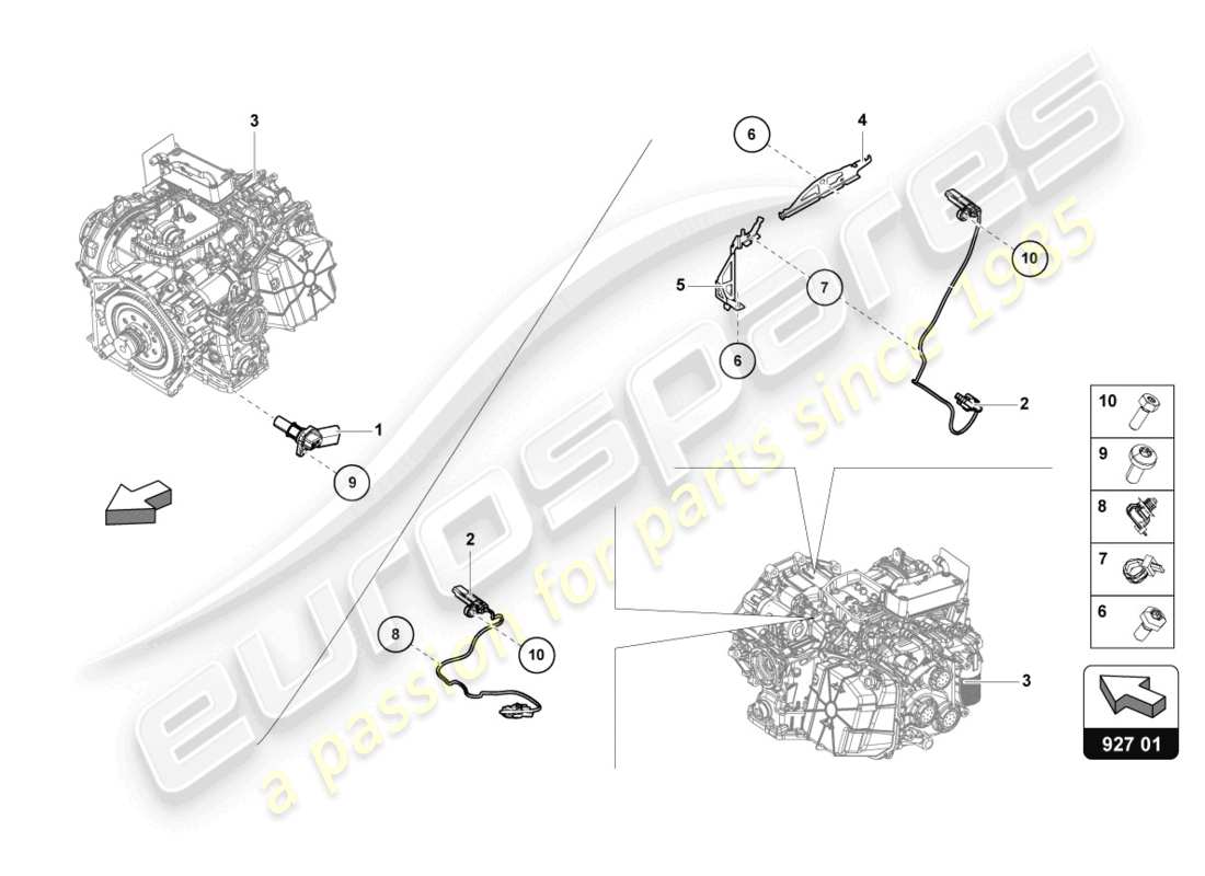 lamborghini evo coupe (2021) speed sender with temperature sender part diagram