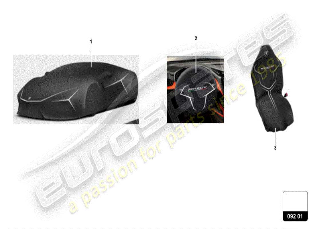 lamborghini revuelto coupe (accessories) covers part diagram