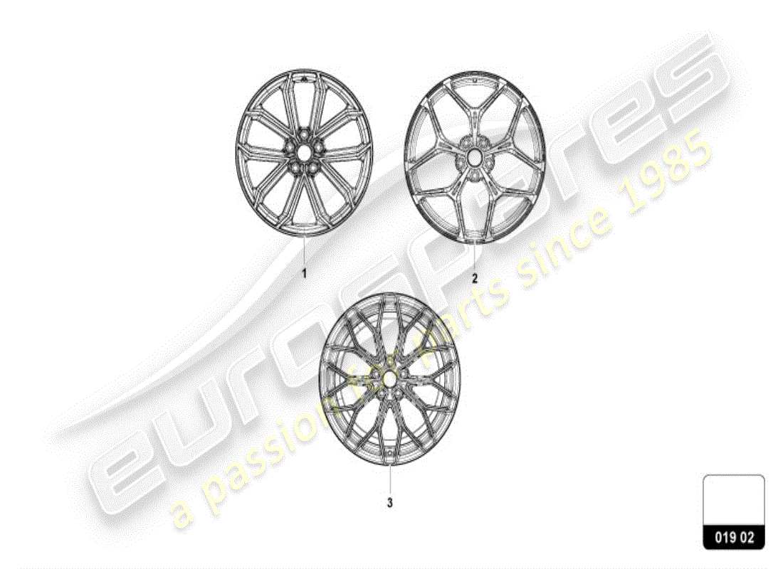 lamborghini revuelto coupe (accessories) aluminium rim part diagram