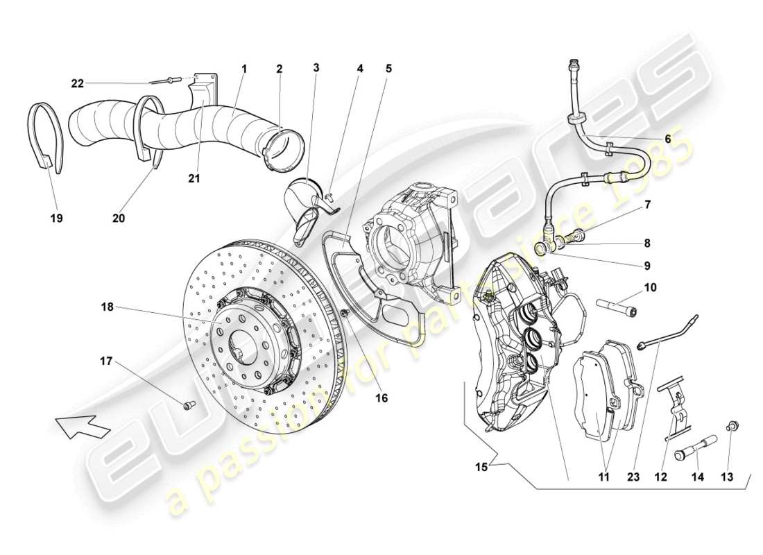 lamborghini lp640 coupe (2008) disc brake front part diagram