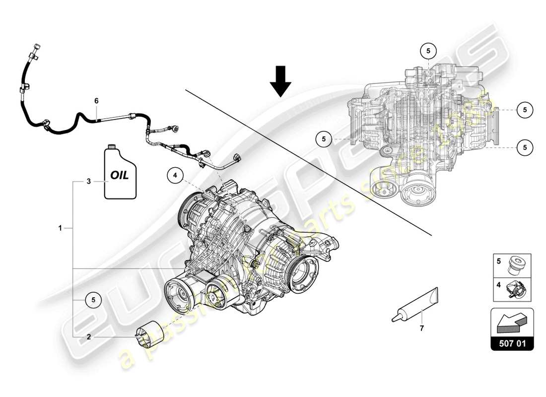 lamborghini urus performante (2024) differential rear part diagram