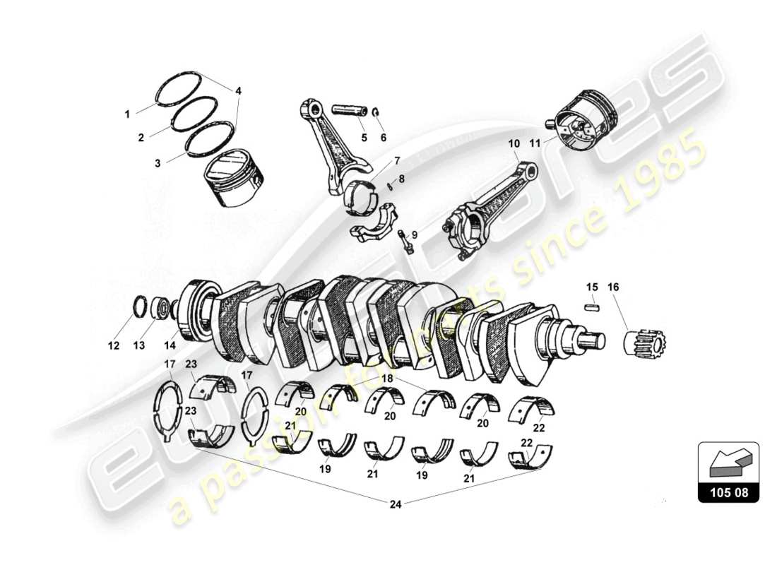 lamborghini countach 25th anniversary (1989) camshaft part diagram