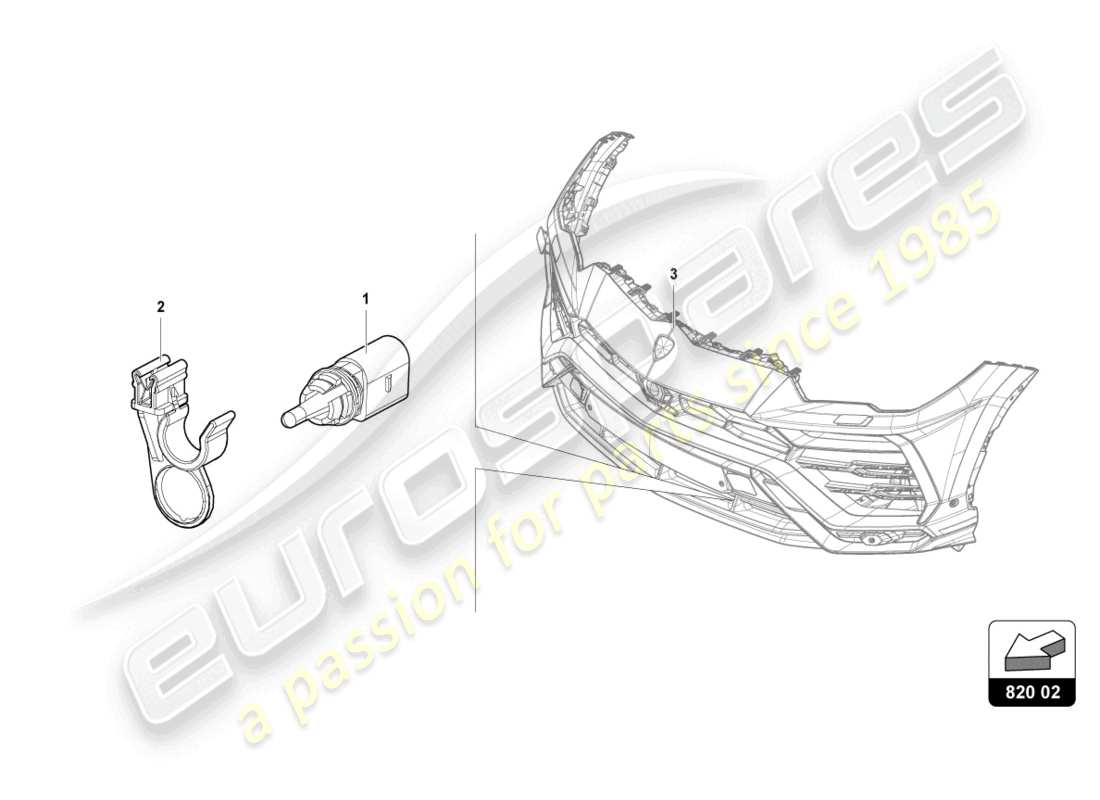 lamborghini urus s (2023) external temperature sensor part diagram