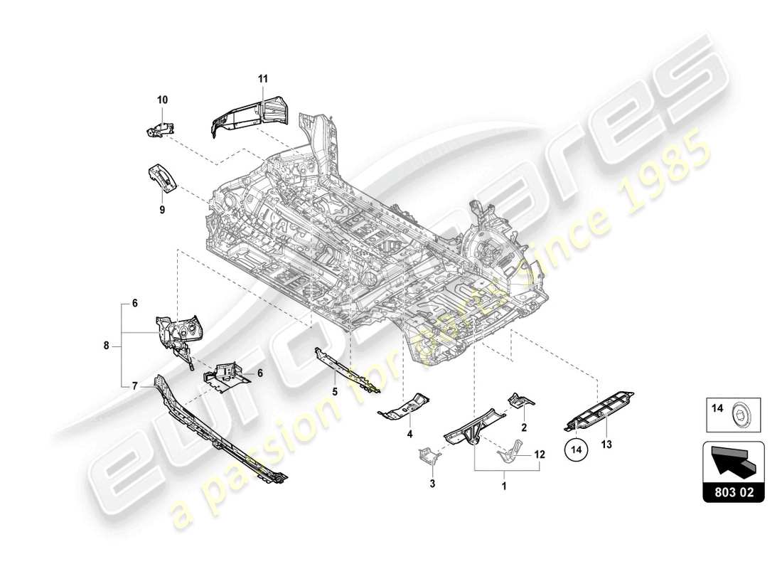 lamborghini urus s (2023) underbody part diagram