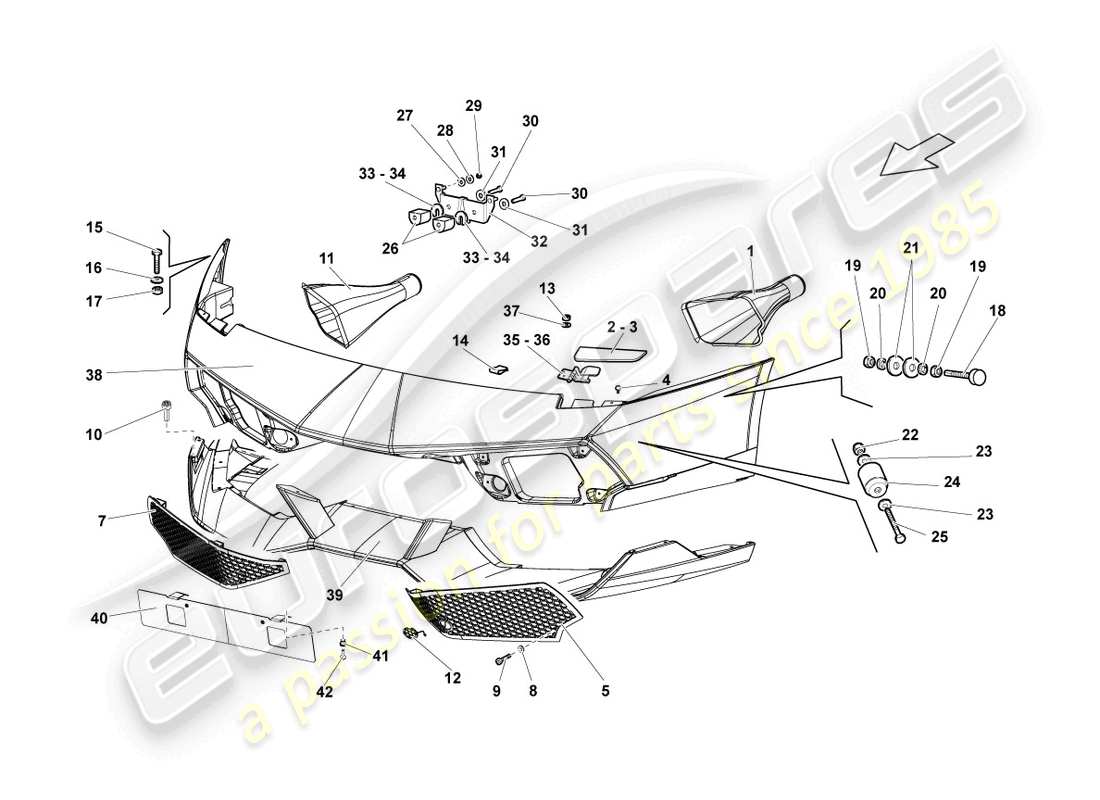 lamborghini lp670-4 sv (2010) bumper front part diagram