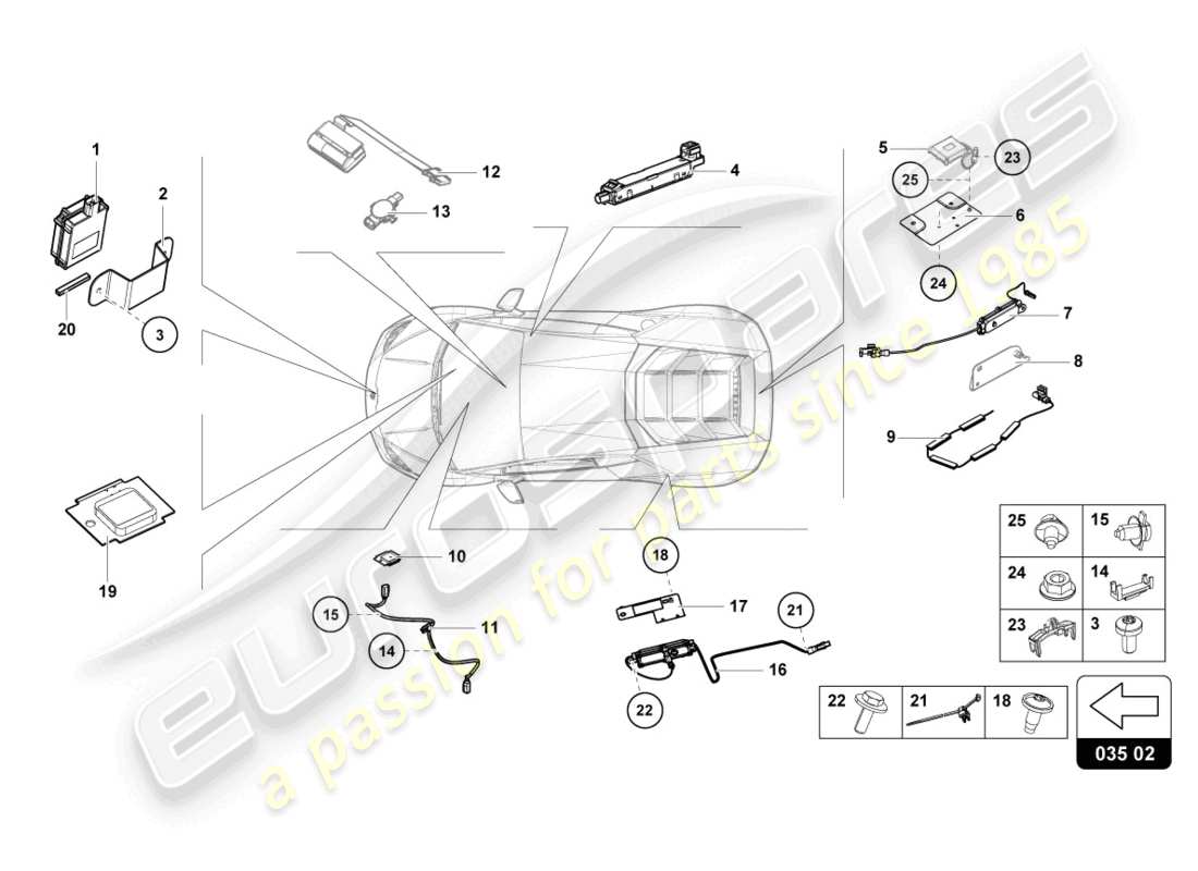 lamborghini sterrato (2023) loudspeaker part diagram