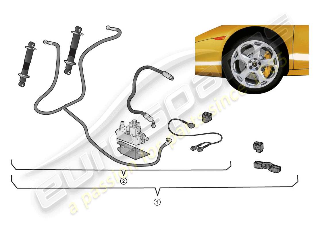 lamborghini gallardo spyder (accessories) retrofit kit part diagram