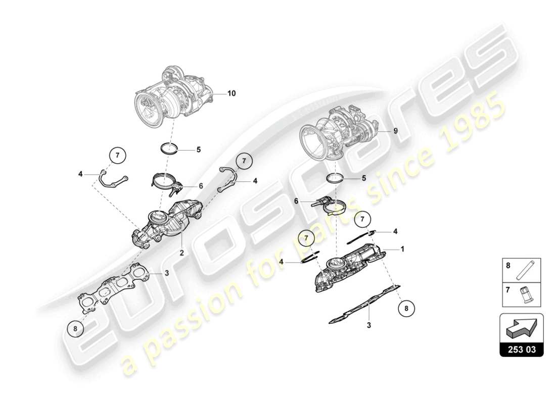 lamborghini urus (2022) exhaust manifolds part diagram