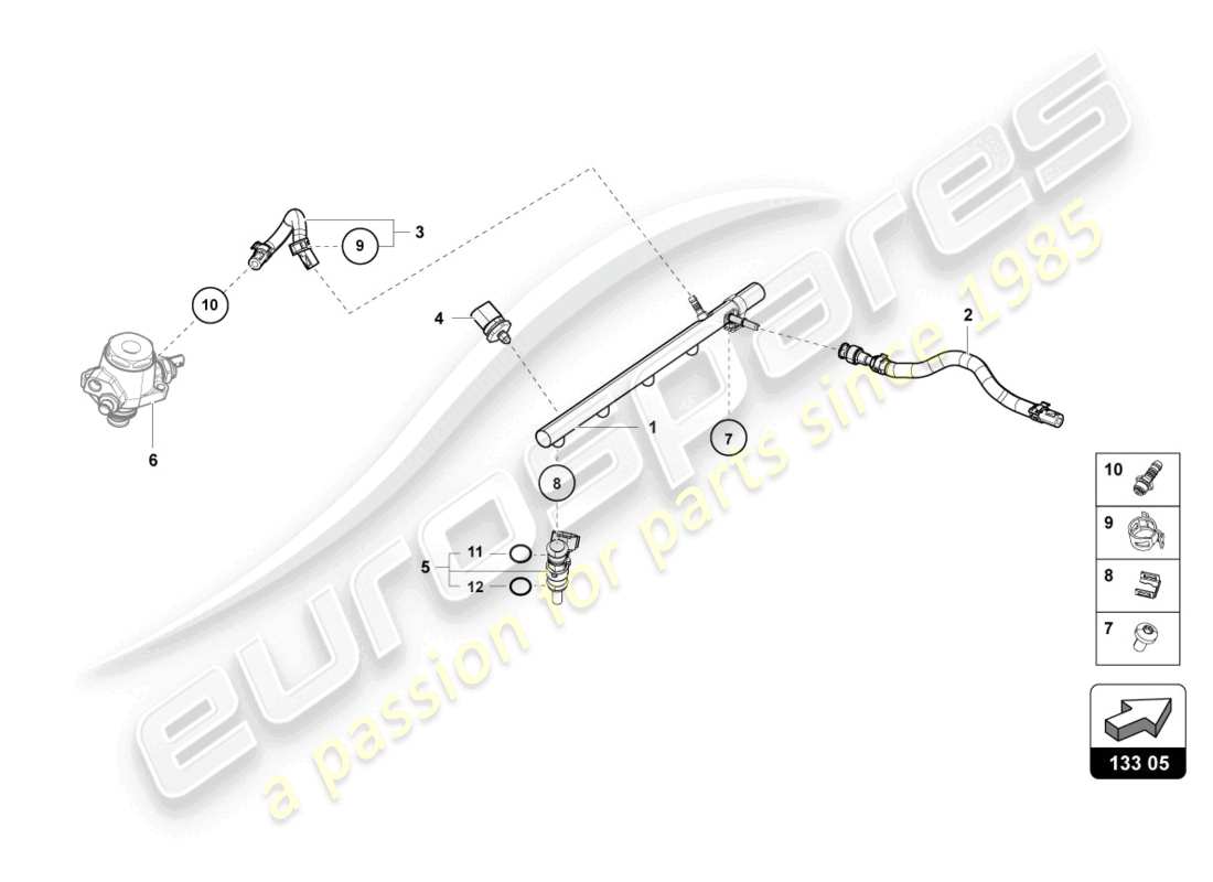 lamborghini evo spyder 2wd (2021) injection system part diagram