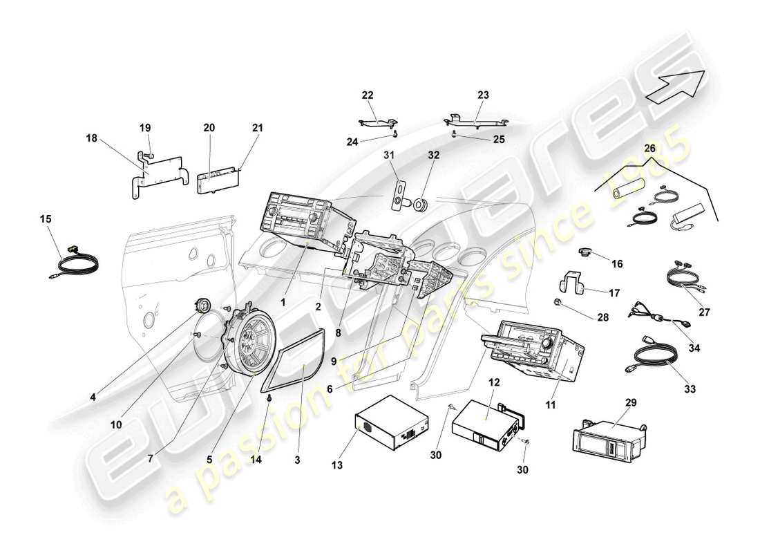 lamborghini gallardo coupe (2005) control unit for infor part diagram