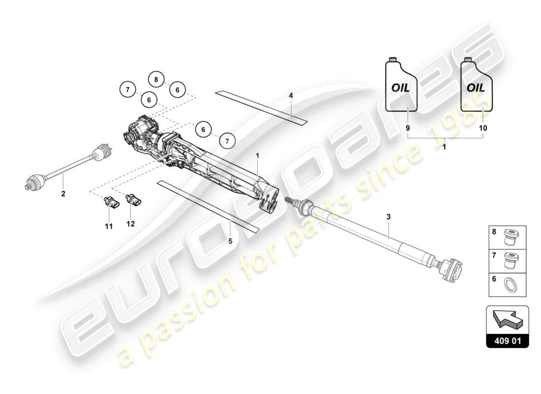 lamborghini evo spyder (2024) front axle differential part diagram