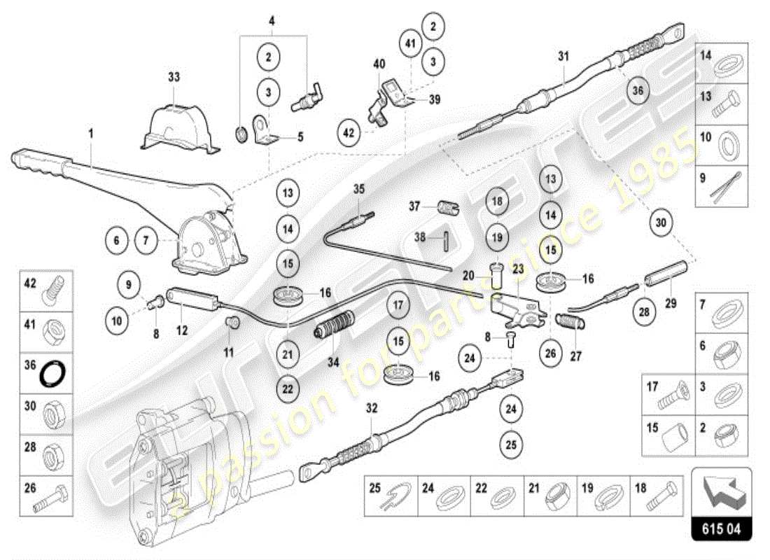 lamborghini diablo vt (1997) handbrake part diagram