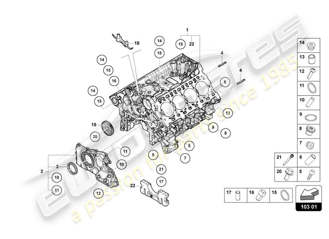 lamborghini urus performante (2024) crankcase part diagram