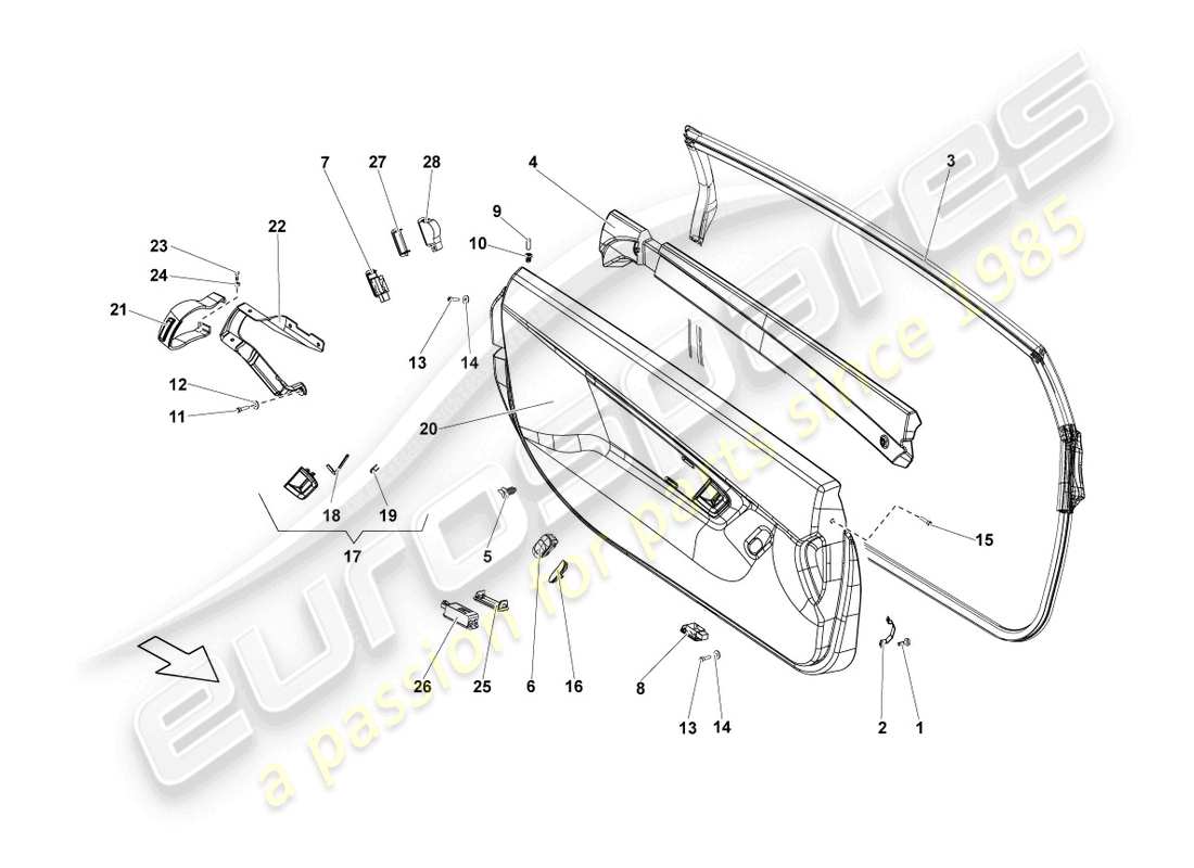 lamborghini lp550-2 coupe (2014) door panel part diagram