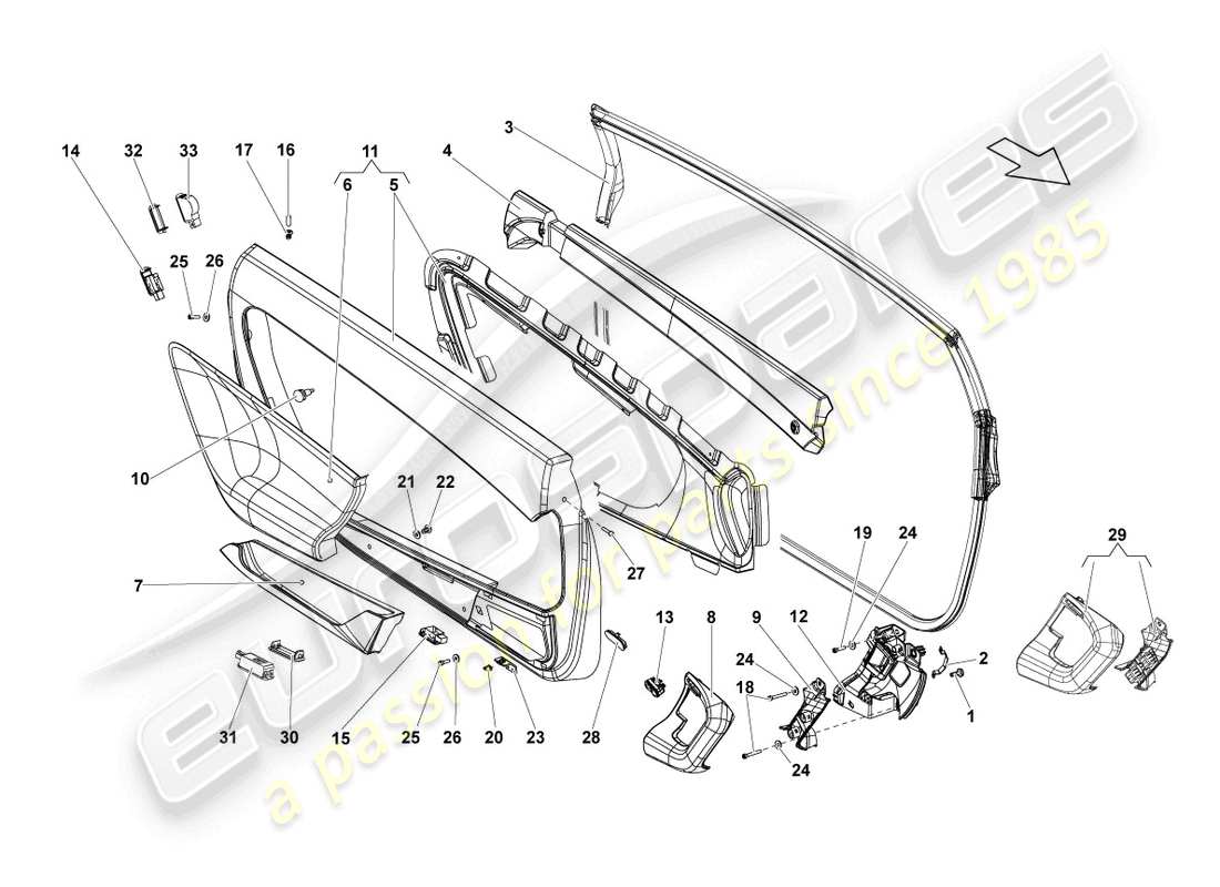 lamborghini lp550-2 coupe (2014) door panel part diagram