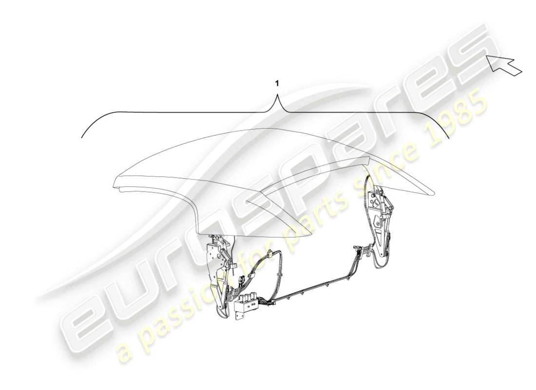 lamborghini gallardo spyder (2006) cabrio roof part diagram