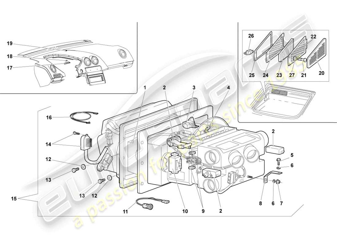 lamborghini lp640 roadster (2010) air conditioning part diagram