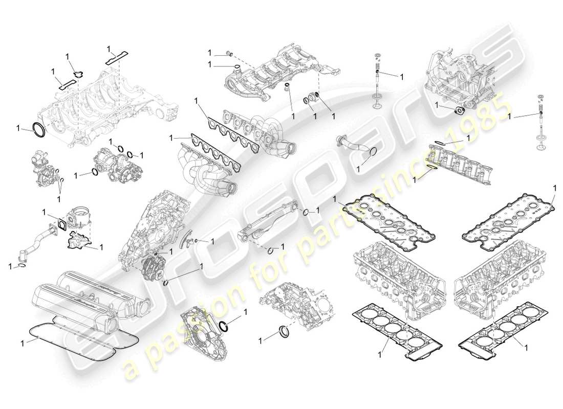 lamborghini gallardo spyder (2006) gasket set for engine part diagram