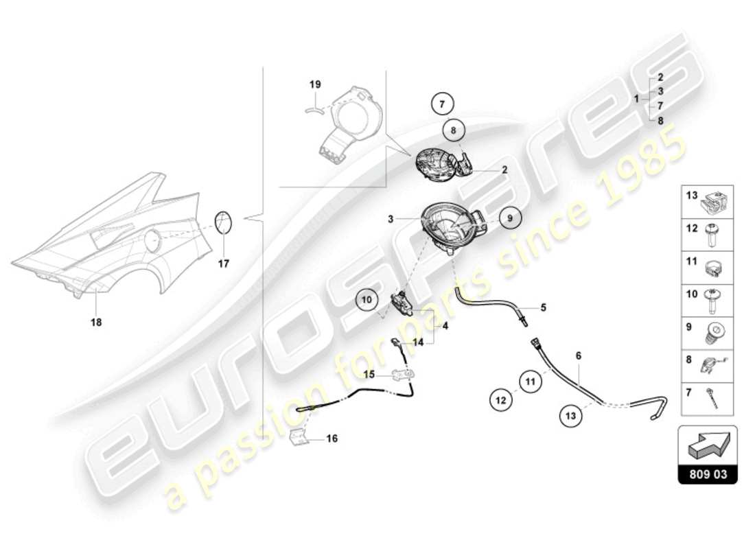 lamborghini sto (2023) fuel filler flap part diagram