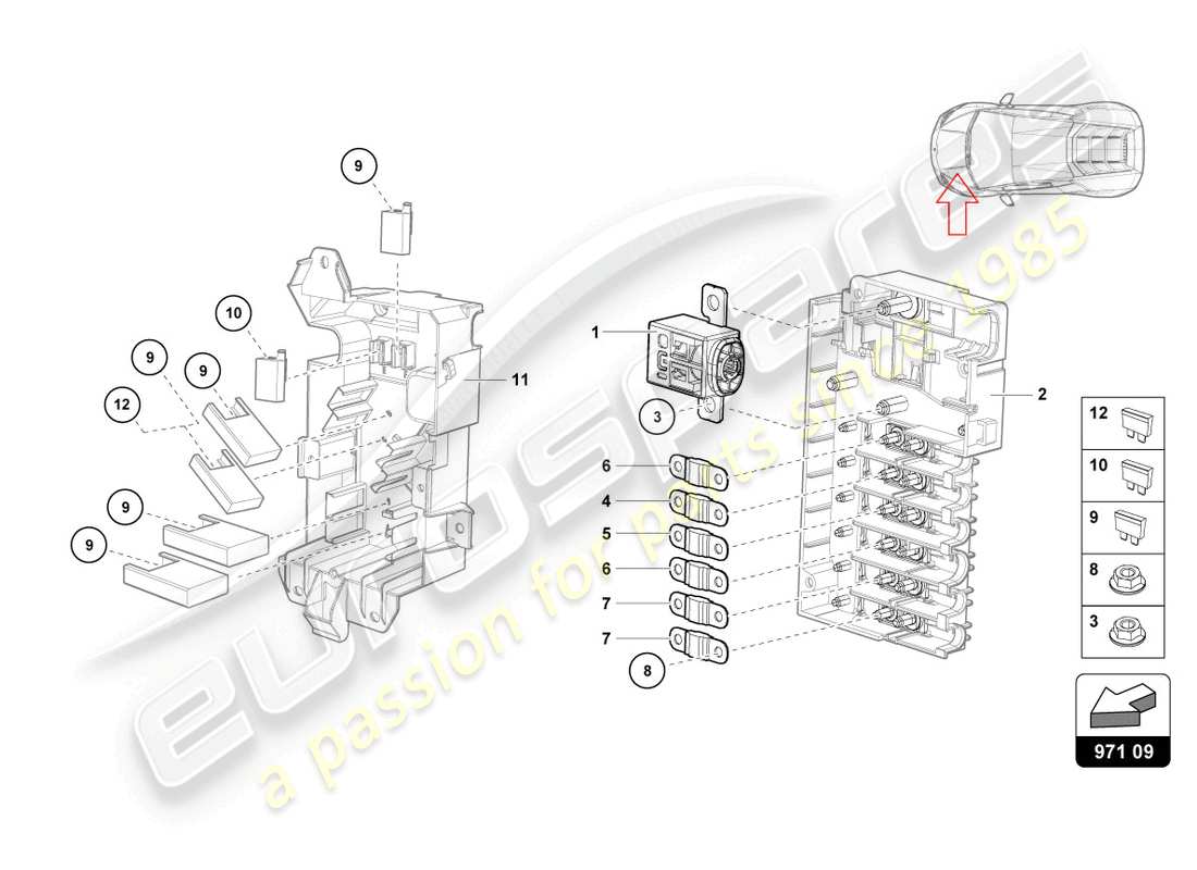 lamborghini tecnica (2024) fuses part diagram