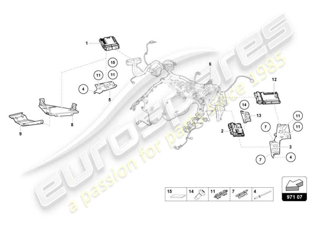 lamborghini tecnica (2024) engine control unit part diagram